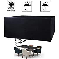 FlyLemon Fundas Muebles Jardin- Tela 420D Impermeable Anti-UV Patio Protectores con DiezTamaños. (125 x 125 x 74 cm)